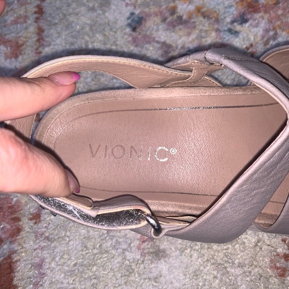 Vionic Orthopedic Keomi Tan Leather Multi-Strap Sling Back Sandals Size 7 Used - Picture 4 of 7